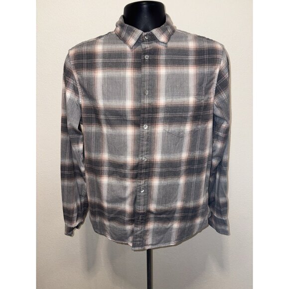 Apt. 9 Casual flannel Shirt Long Sleeve Button Down Men Medium untucked fit - Picture 1 of 8